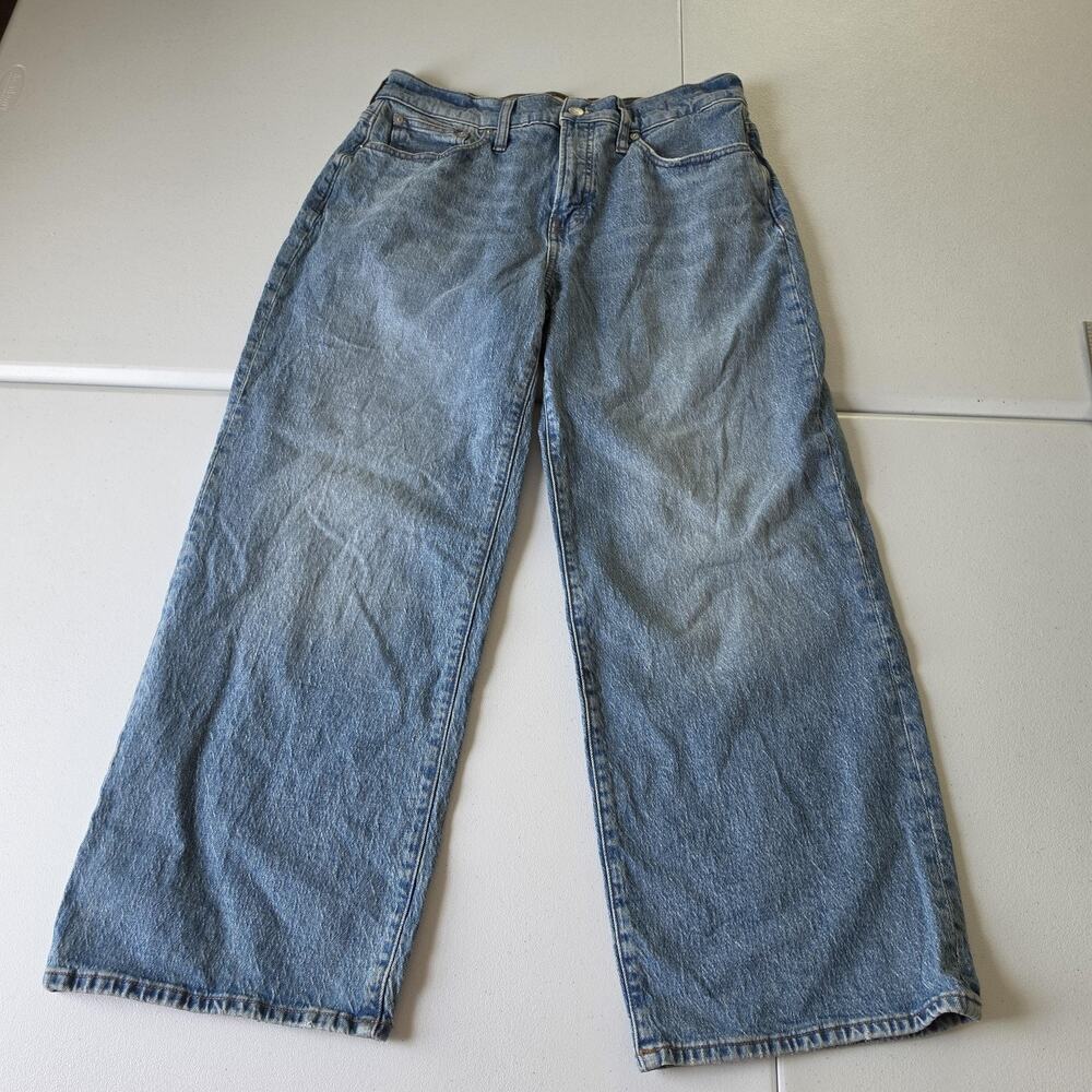 Madewell The Perfect Vintage Wide-Leg Jeans Womens 30P Blue High Rise Stretch